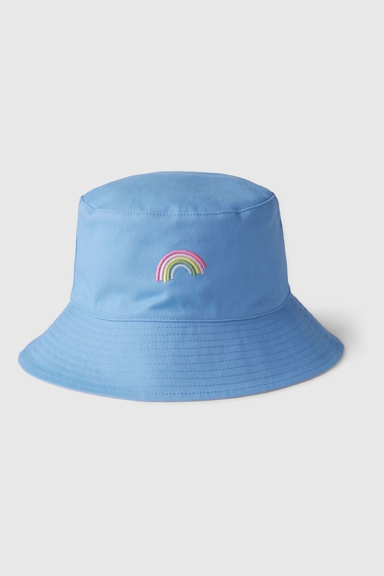 Gap Blue Rainbow Kids Cotton Reversible Bucket Hat - Image 1 of 2