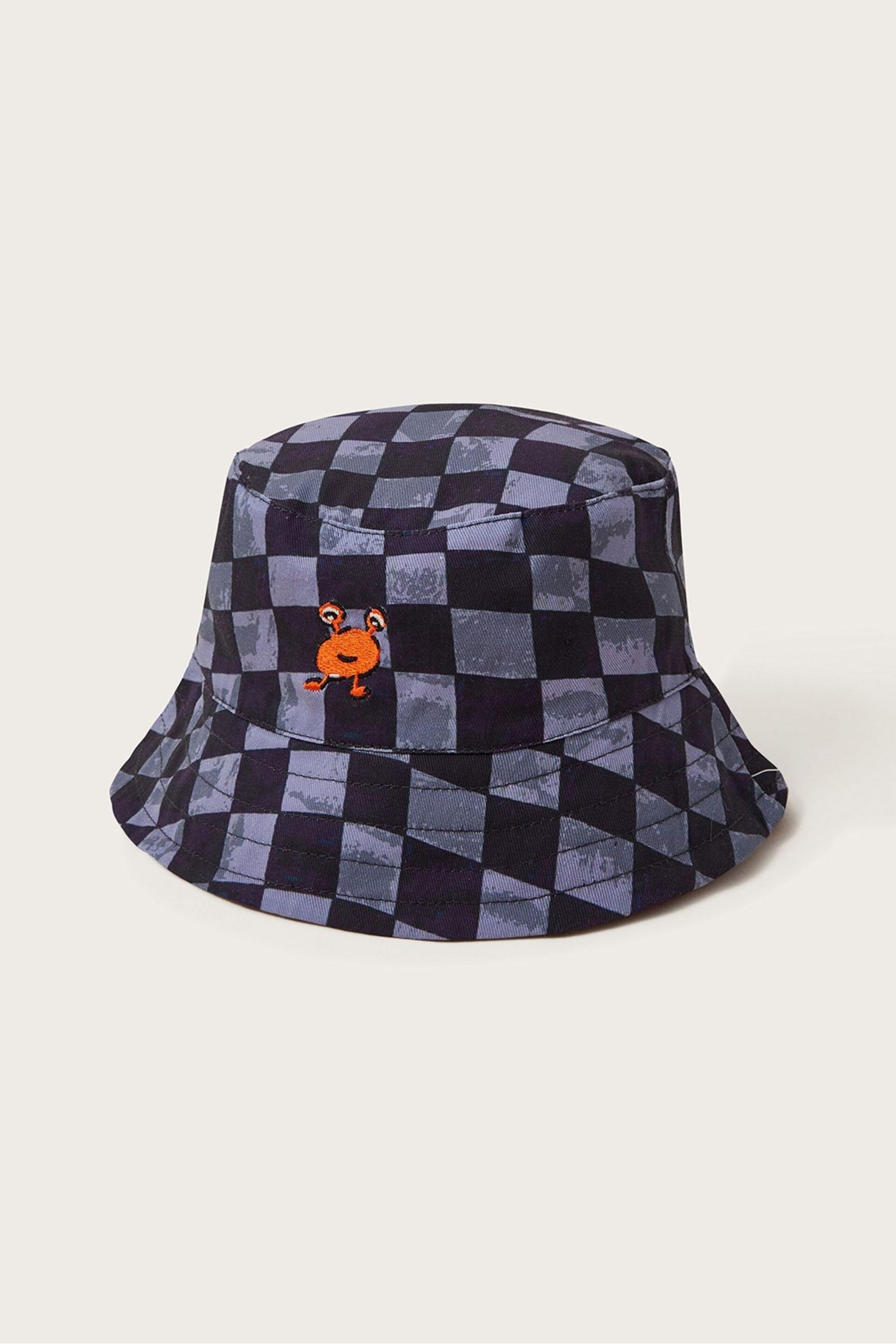 Monsoon Black Reversible Check Bucket Hat - Image 2 of 4