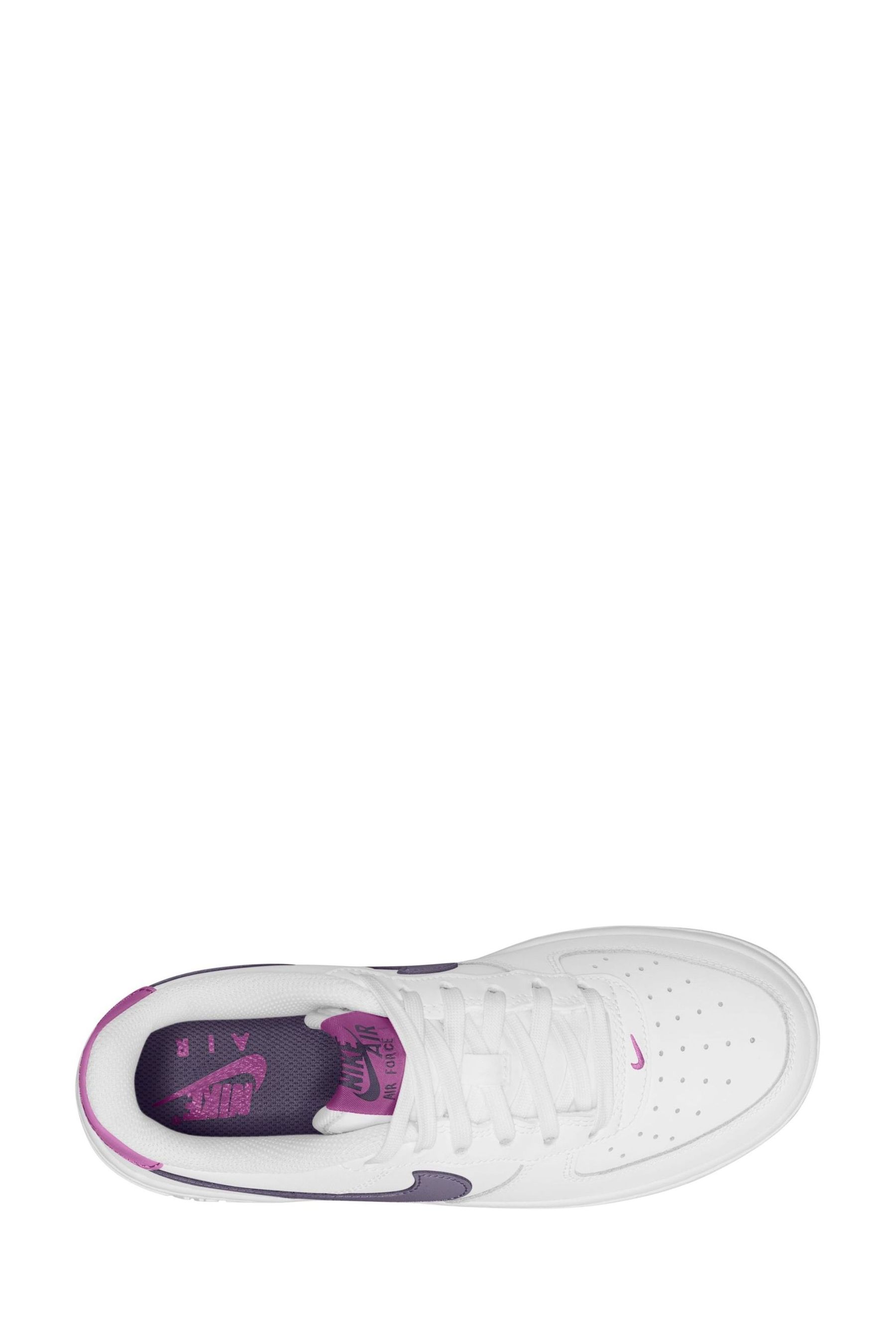 Buy Nike White Purple Air Force 1 Youth Trainers from the Next UK online shop