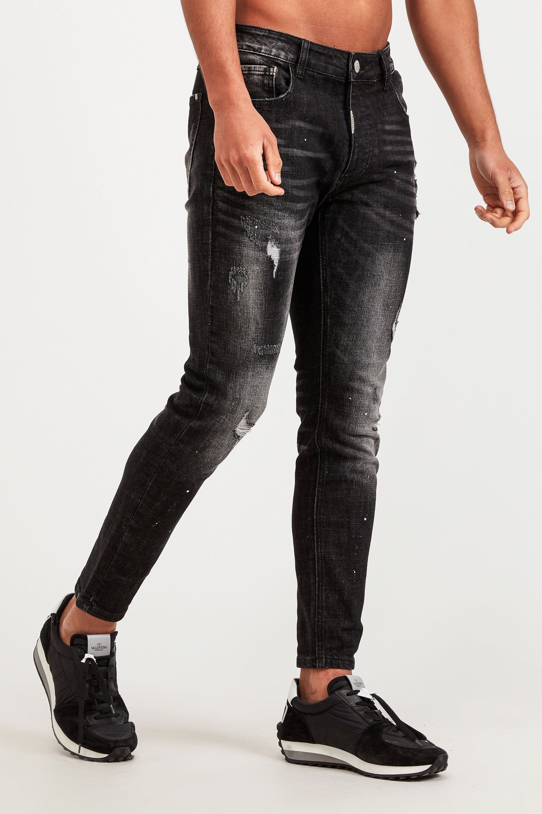 Buy Alessandro Zavetti Leonelli Slim Fit Denim Black Jeans from Next Luxembourg