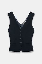 Mint Velvet Blue Navy Wrap Back Waistcoat - Image 3 of 4