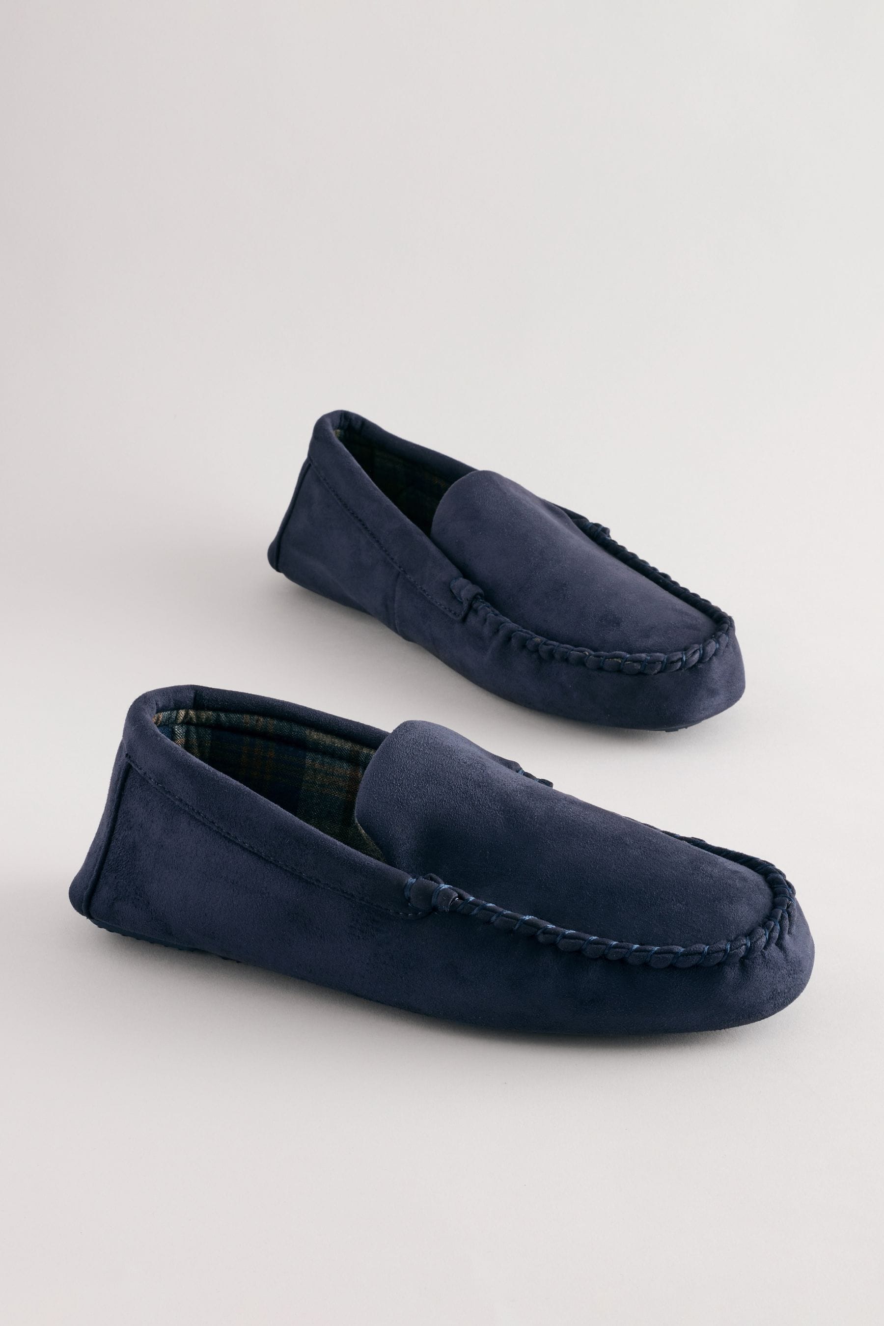 Buy Navy Blue Moccasin Slippers from the Next UK online shop