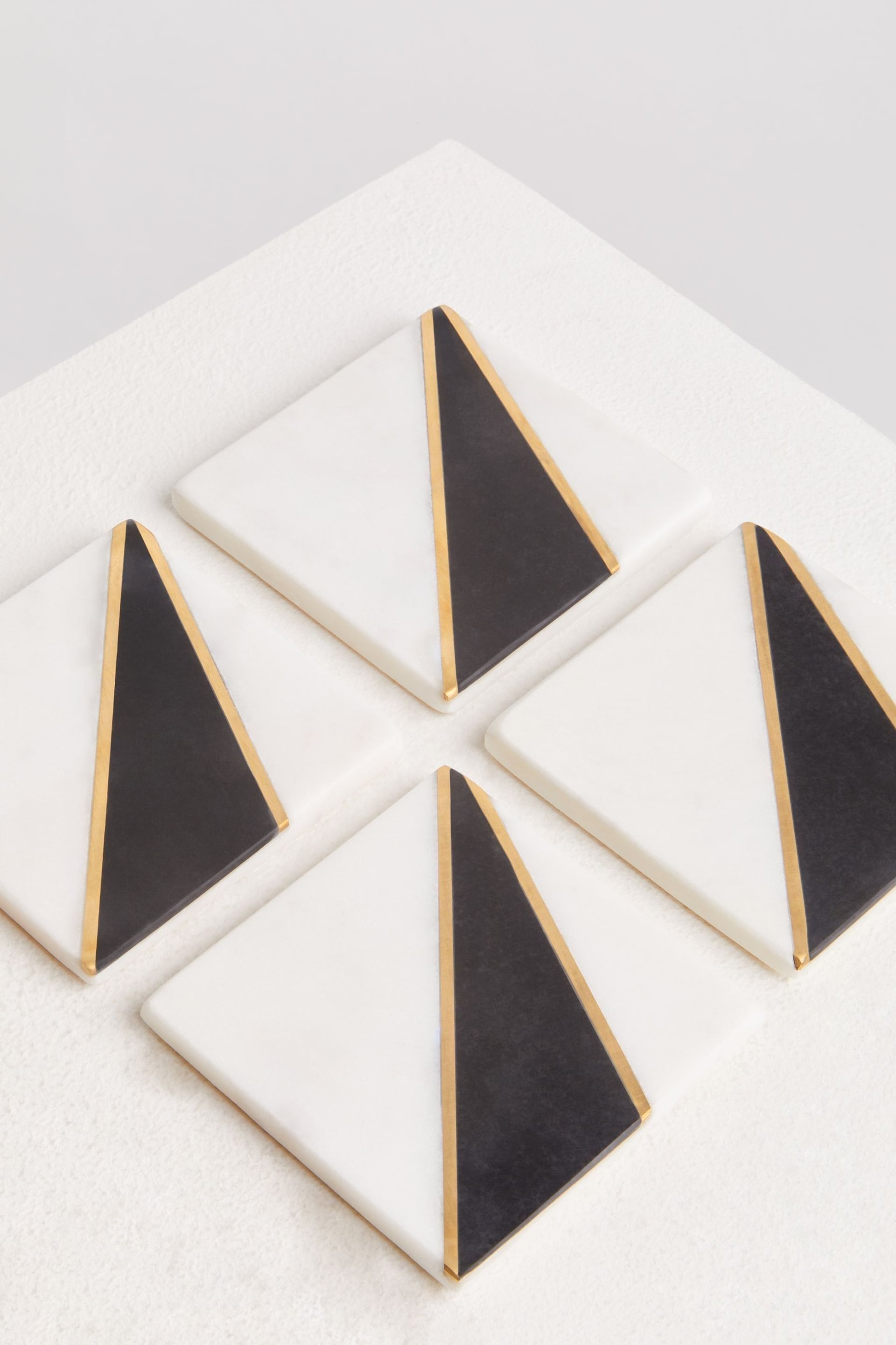 Fifty Five South Set of 4 Gold Omari Coasters - Image 6 of 6