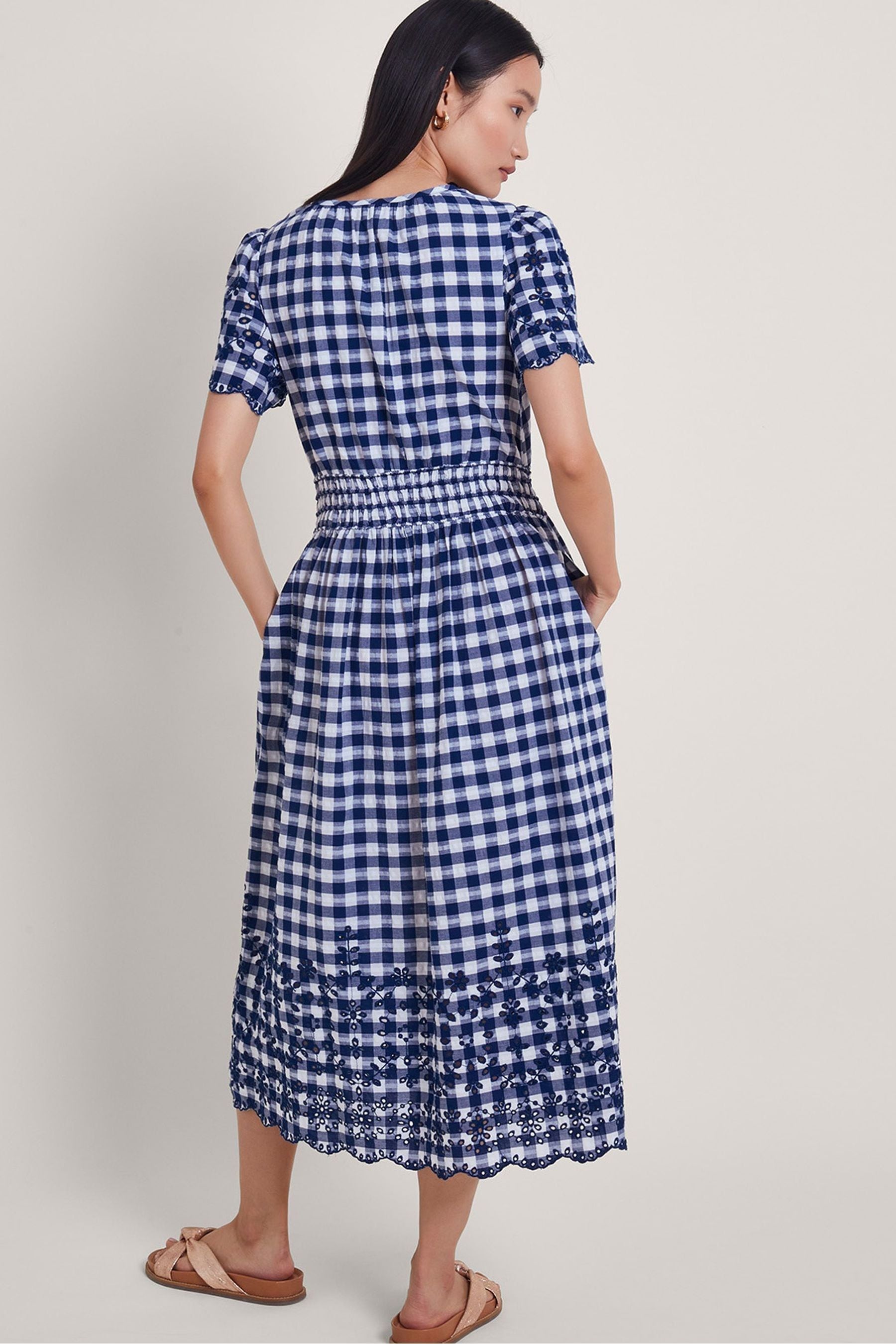 Buy Monsoon Blue 100 Cotton Nyla Gingham Dress from Next United Arab Emirates