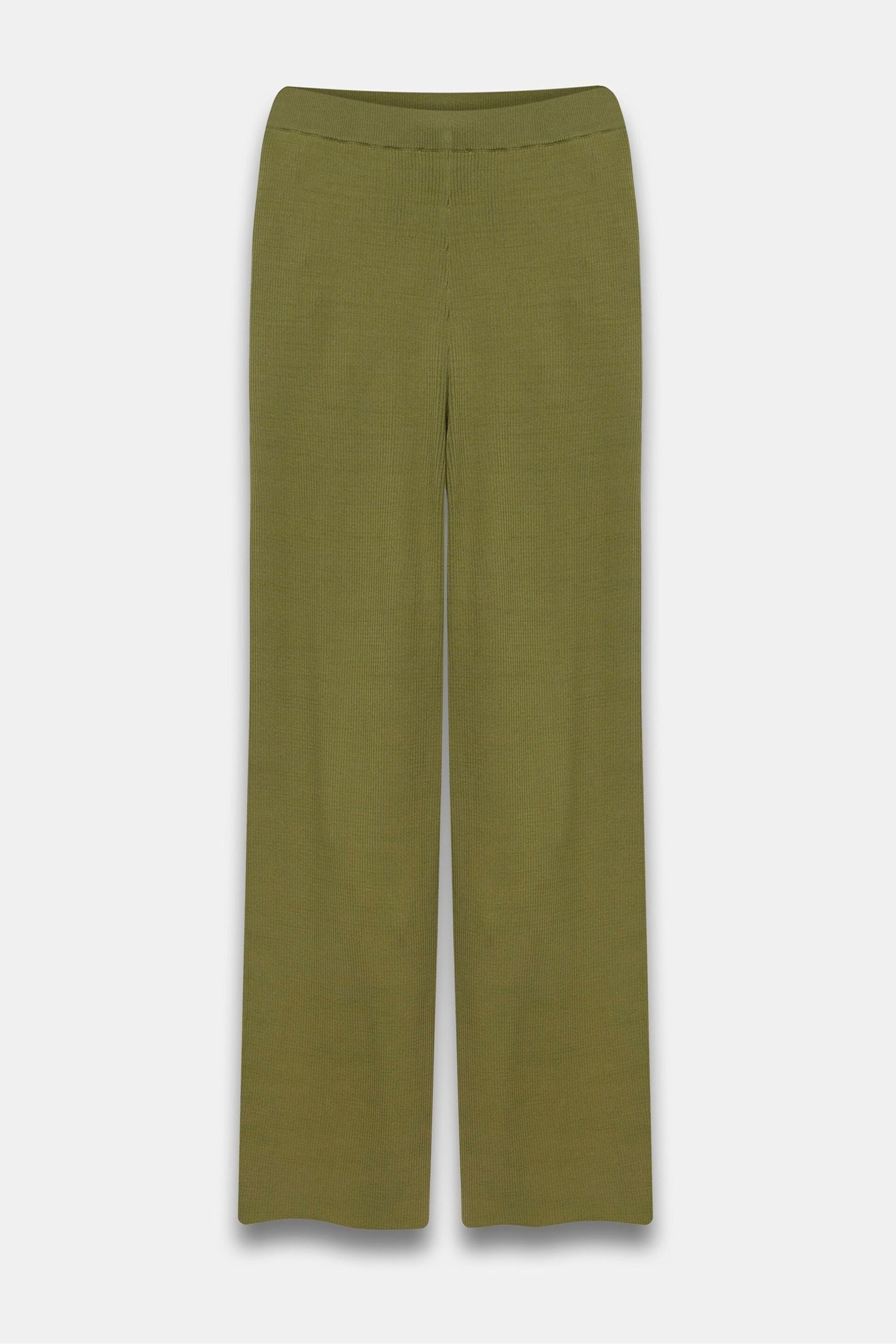 Mint Velvet Green Ribbed Knit Trousers - Image 3 of 4