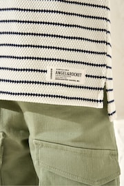 Angel & Rocket Natural James Textured Stripe T-Shirt - Image 4 of 7