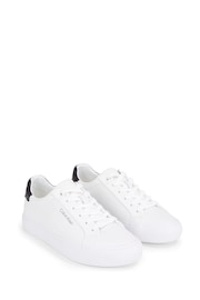 Calvin Klein White Leather Lace-Up Trainers - Image 2 of 7