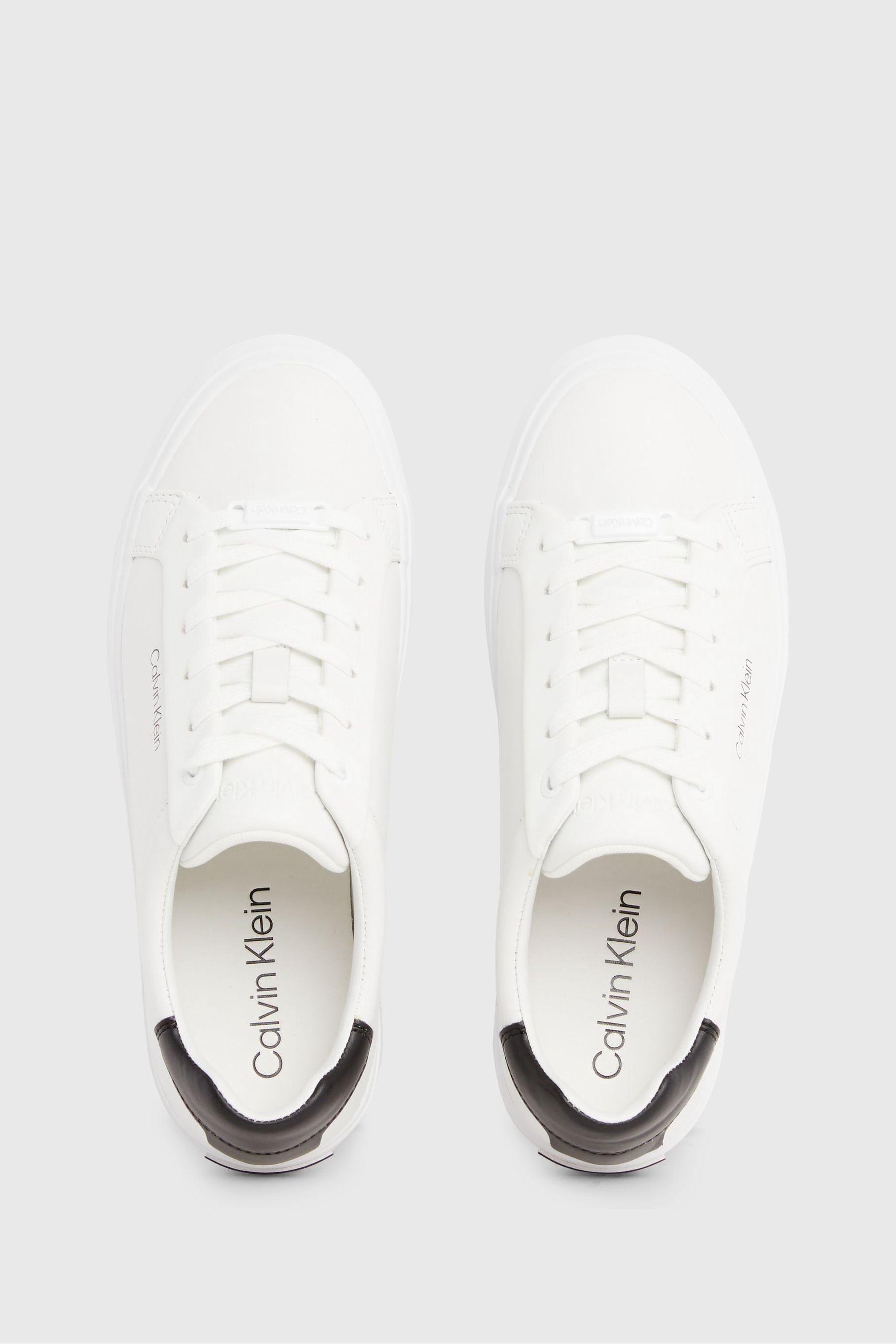 Calvin klein white leather sneakers deals