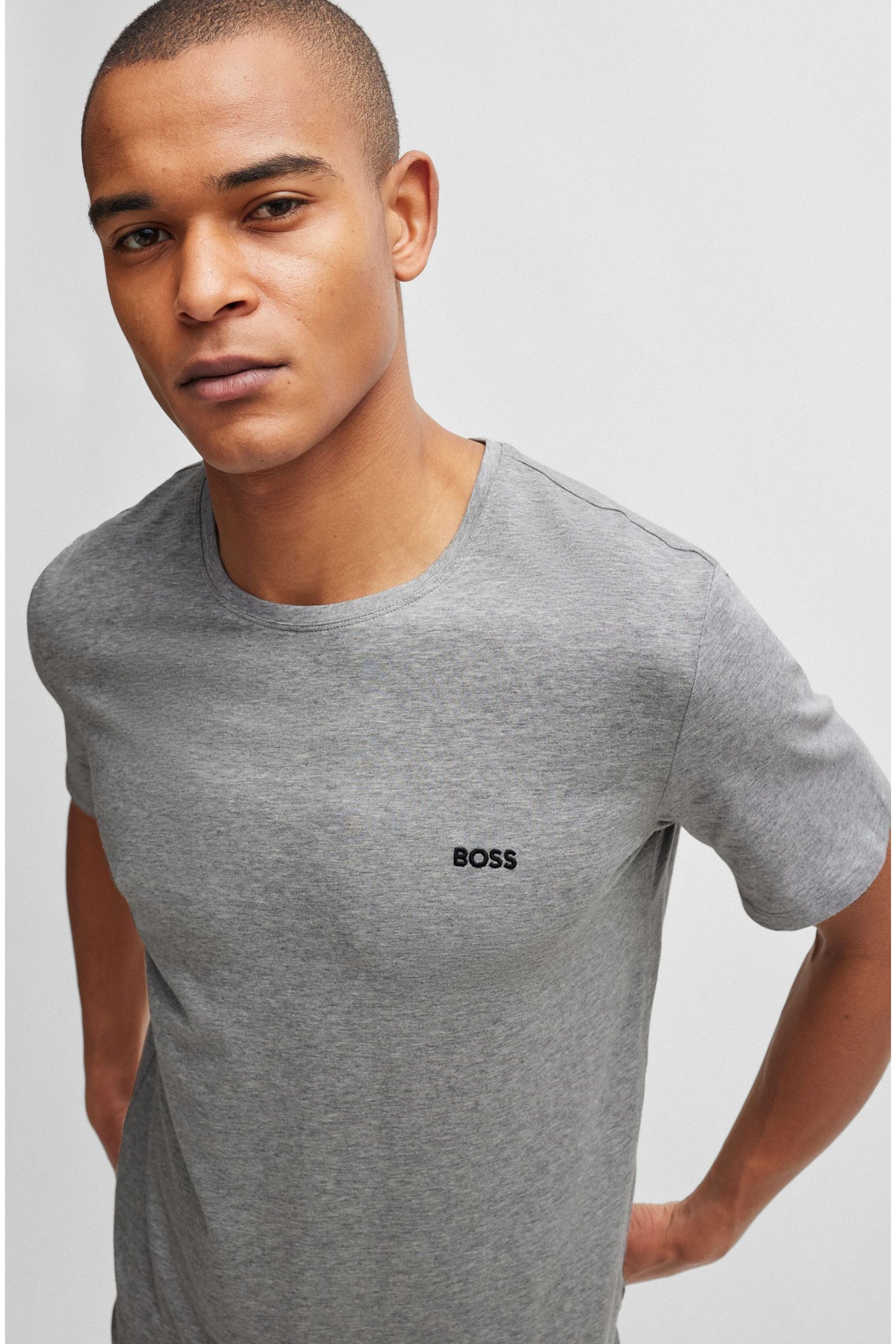 BOSS BOSS Logo Detail Stretch Cotton T Shirt from Next Oman