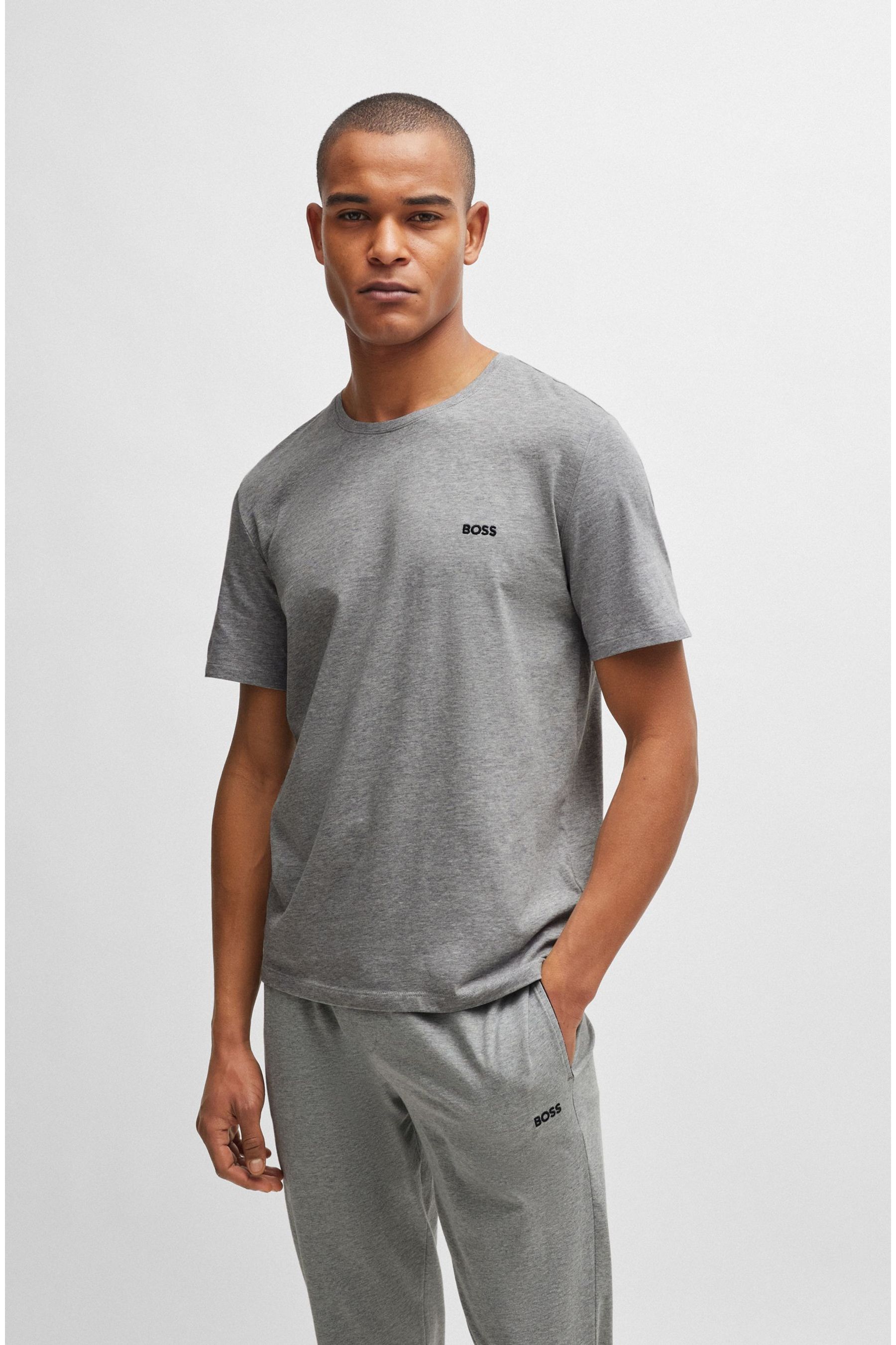 BOSS BOSS Logo Detail Stretch Cotton T Shirt from Next Oman