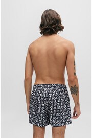 HUGO Recycled-Material Swim Shorts With Logo Print - Image 3 of 4
