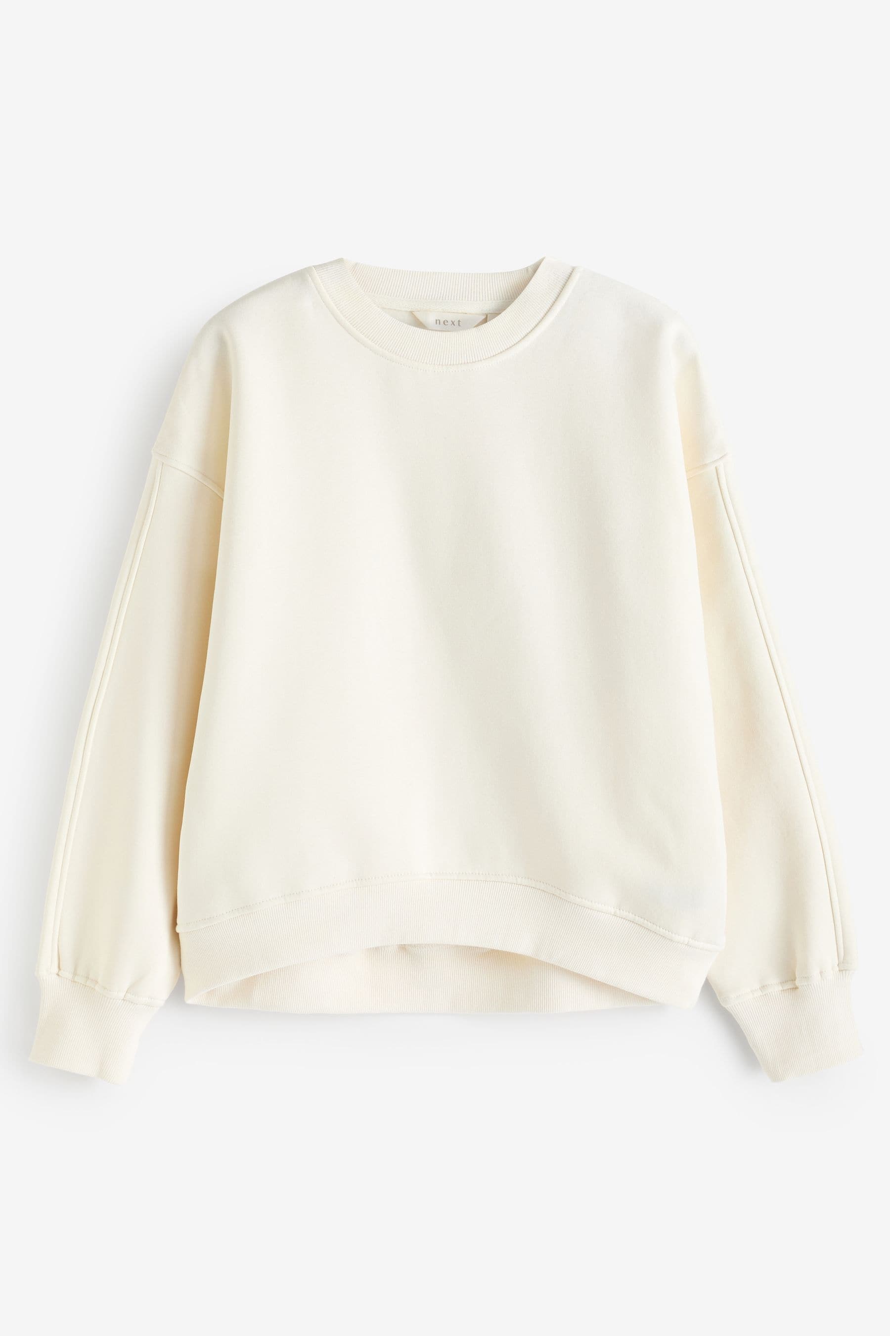Buy Ecru White Heavyweight Soft Touch Crew Neck Sweatshirt from the Next UK online shop