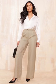 Friends Like These Brown Wide Leg Tailored Check Trousers - Image 2 of 4