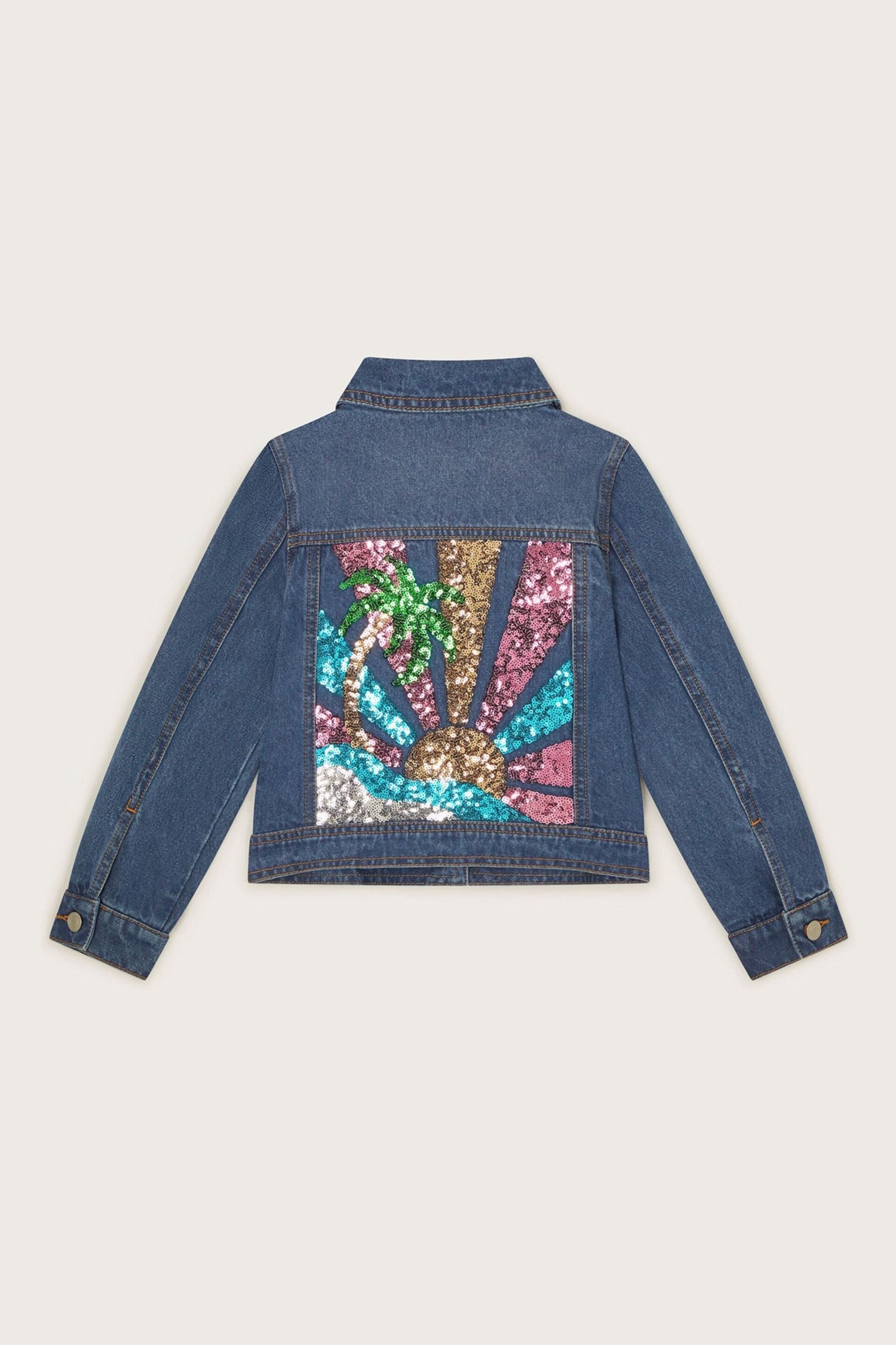 Monsoon Blue Sequin Denim Jacket - Image 2 of 3