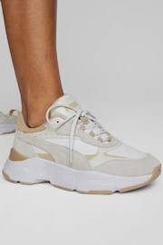 Puma White Womens Cassia Mix Sneakers - Image 4 of 6
