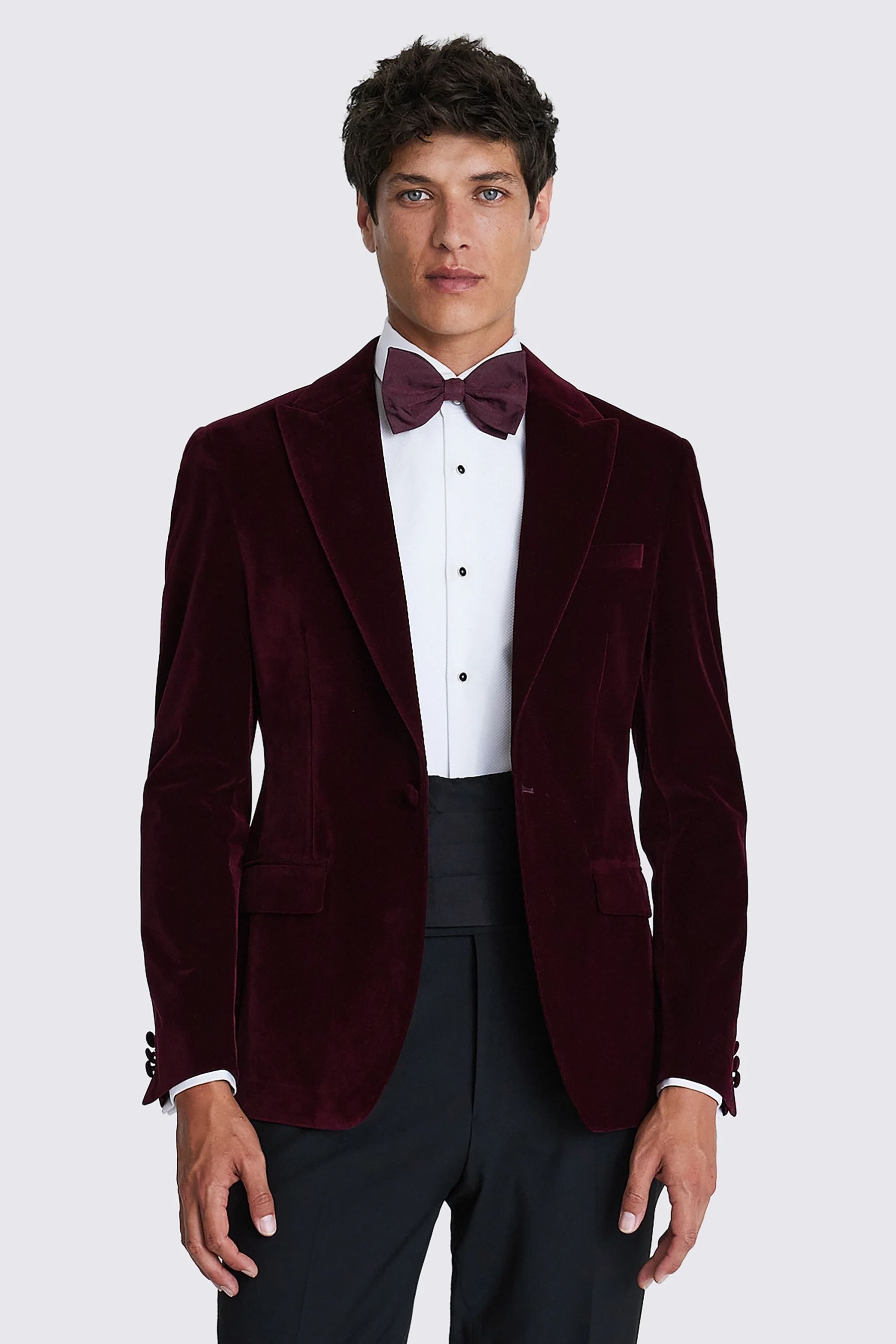 Buy MOSS Burgundy Red Slim Fit Velvet Jacket from the Next UK online shop