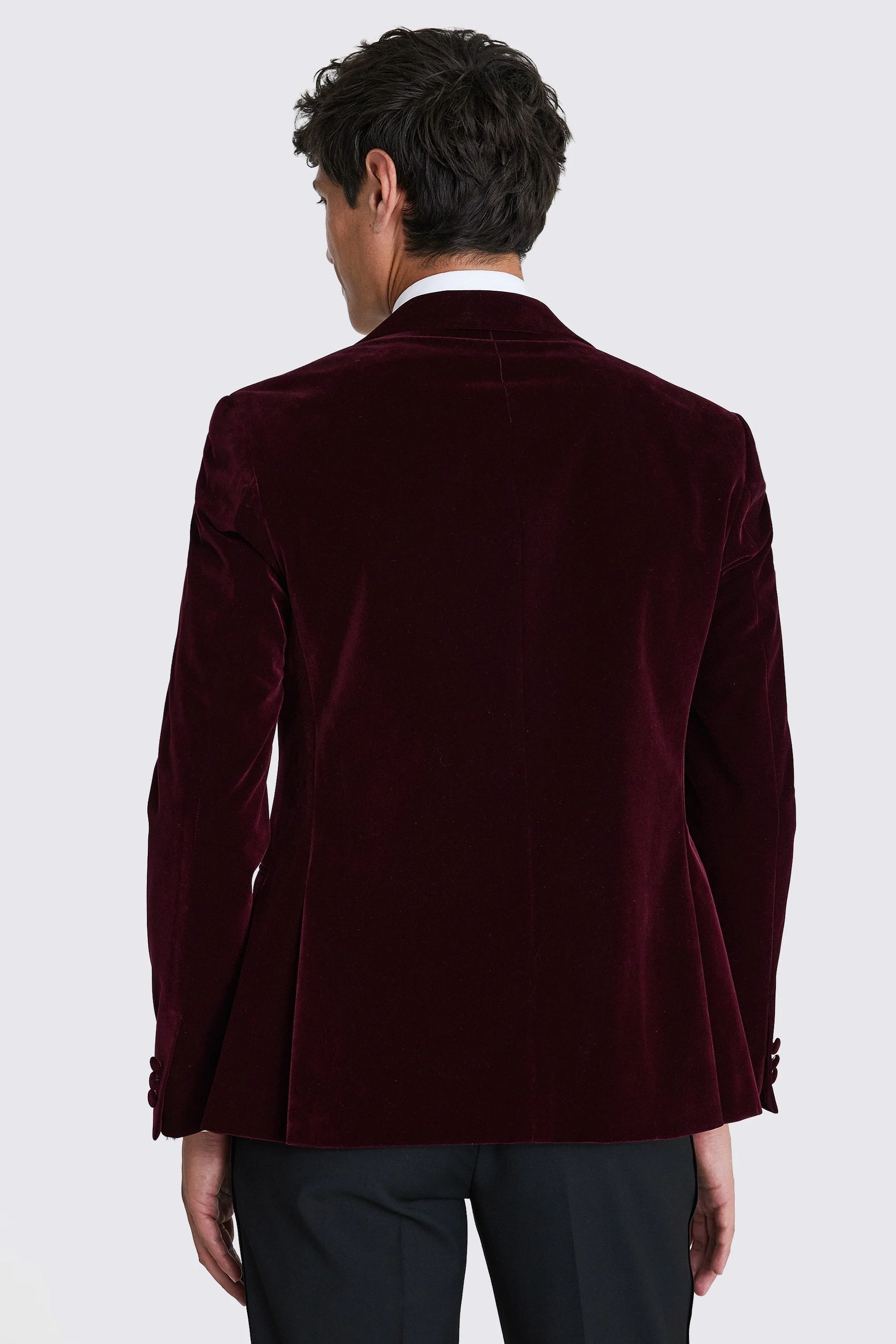 Buy MOSS Burgundy Red Slim Fit Velvet Jacket from Next Lithuania