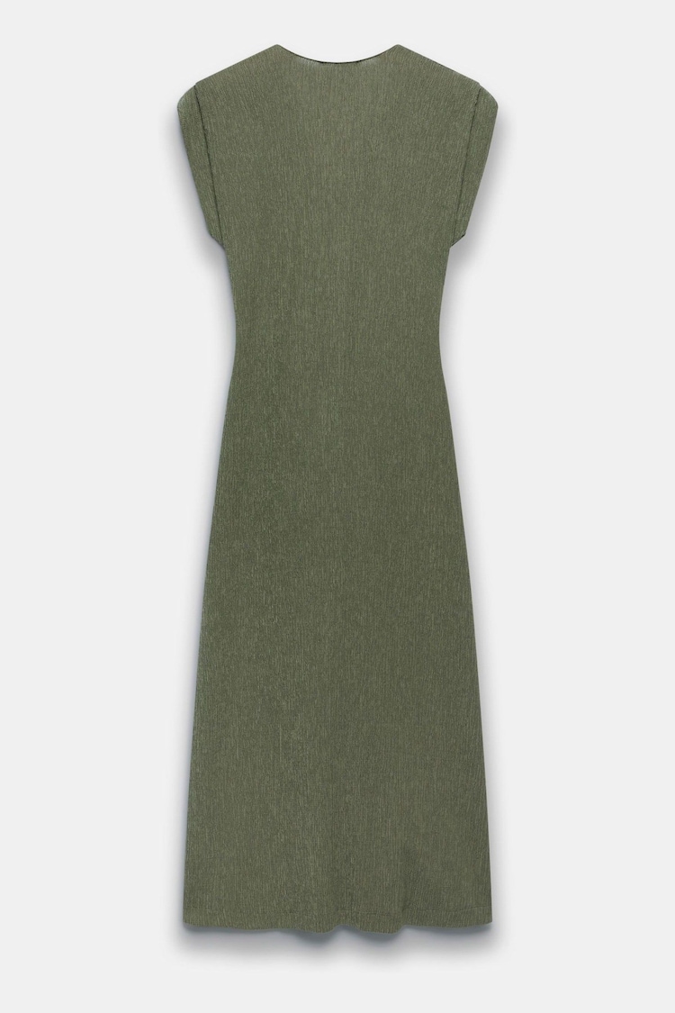 Mint Velvet Green Textured Midi Dress - Image 4 of 4