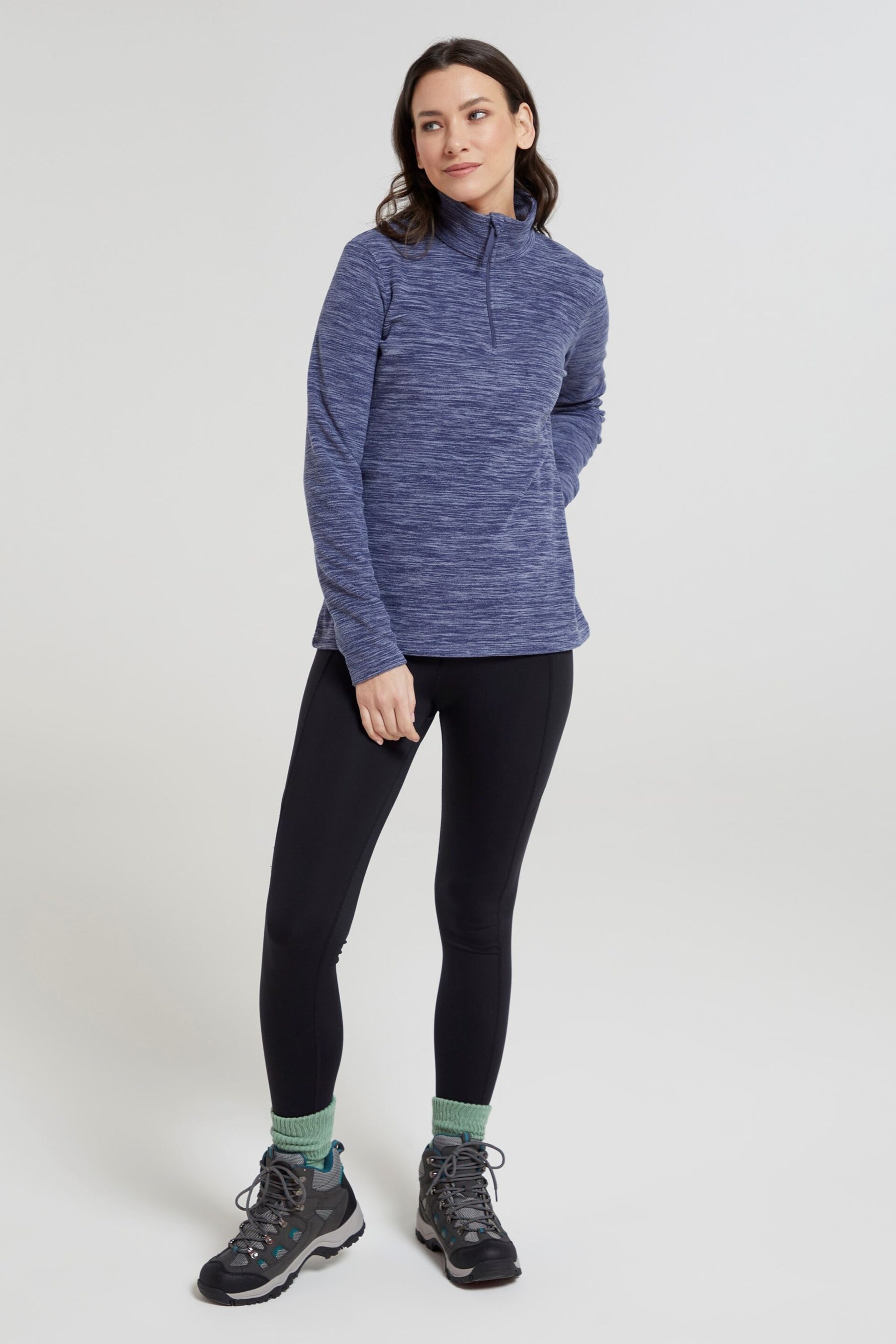 Mountain Warehouse Blue Womens Snowdon Melange Half-Zip Fleece - Image 1 of 5