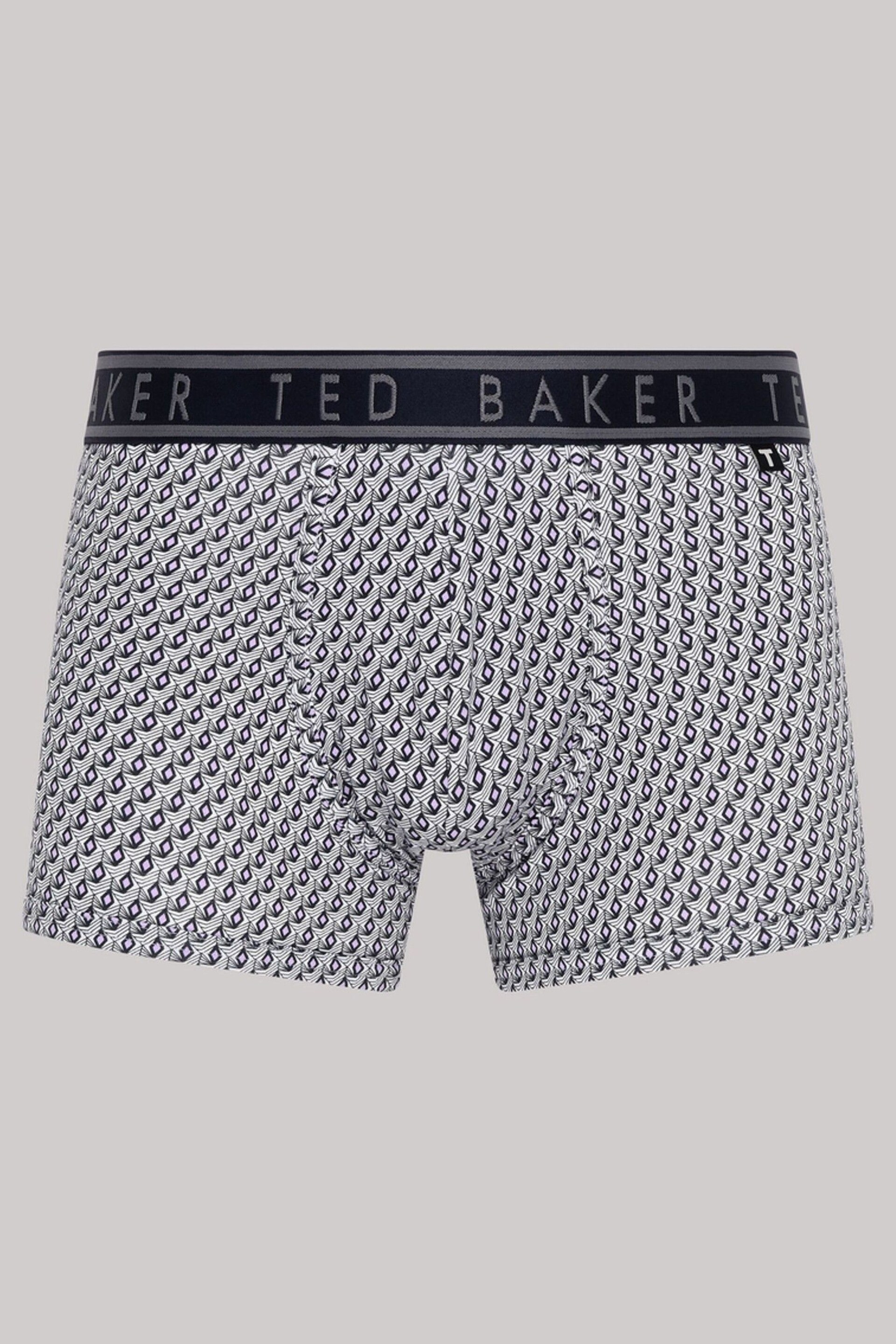 Ted Baker Dark Blue Cotton Trunks 3 Pack - Image 6 of 7