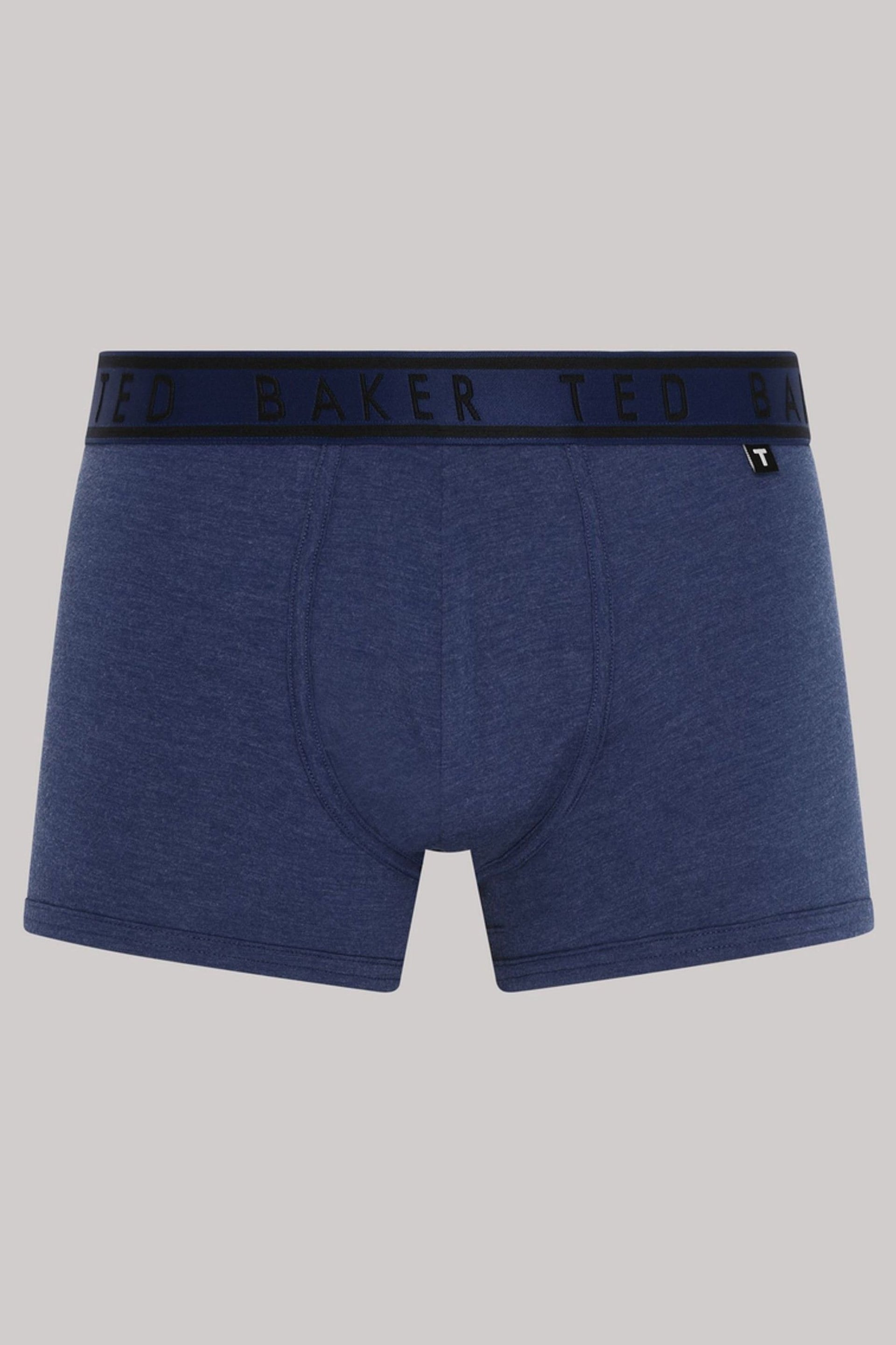 Ted Baker Dark Blue Cotton Trunks 3 Pack - Image 7 of 7