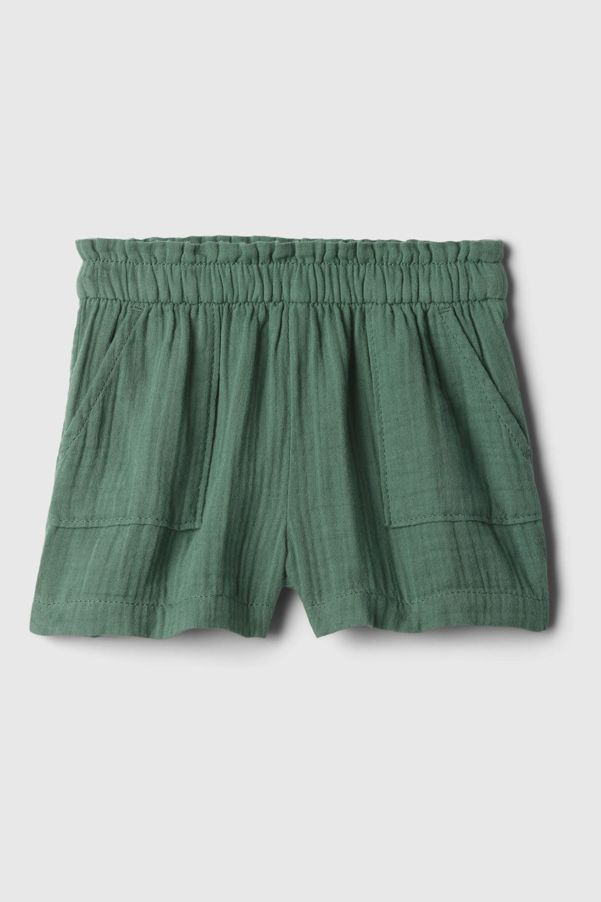 Gap Green Crinkle Cotton Pull On Baby Shorts (12mths-5yrs) - Image 1 of 2