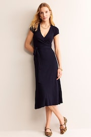 Boden Blue Joanna Cap Sleeve Wrap Dress - Image 1 of 5