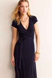 Boden Blue Joanna Cap Sleeve Wrap Dress - Image 4 of 5
