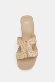 Novo Natural Raspberry Woven Cut Out Sandals - Image 5 of 6