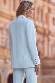 Sosandar White Longline Tuxedo Blazer - Image 4 of 5