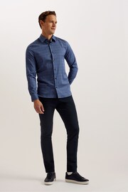 Ted Baker Blue Endover Line Geo Print Shirt - Image 3 of 6