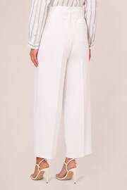 Adrianna Papell Solid Woven White Trousers With Belt - Image 2 of 7