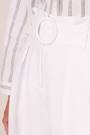 Adrianna Papell Solid Woven White Trousers With Belt - Image 5 of 7