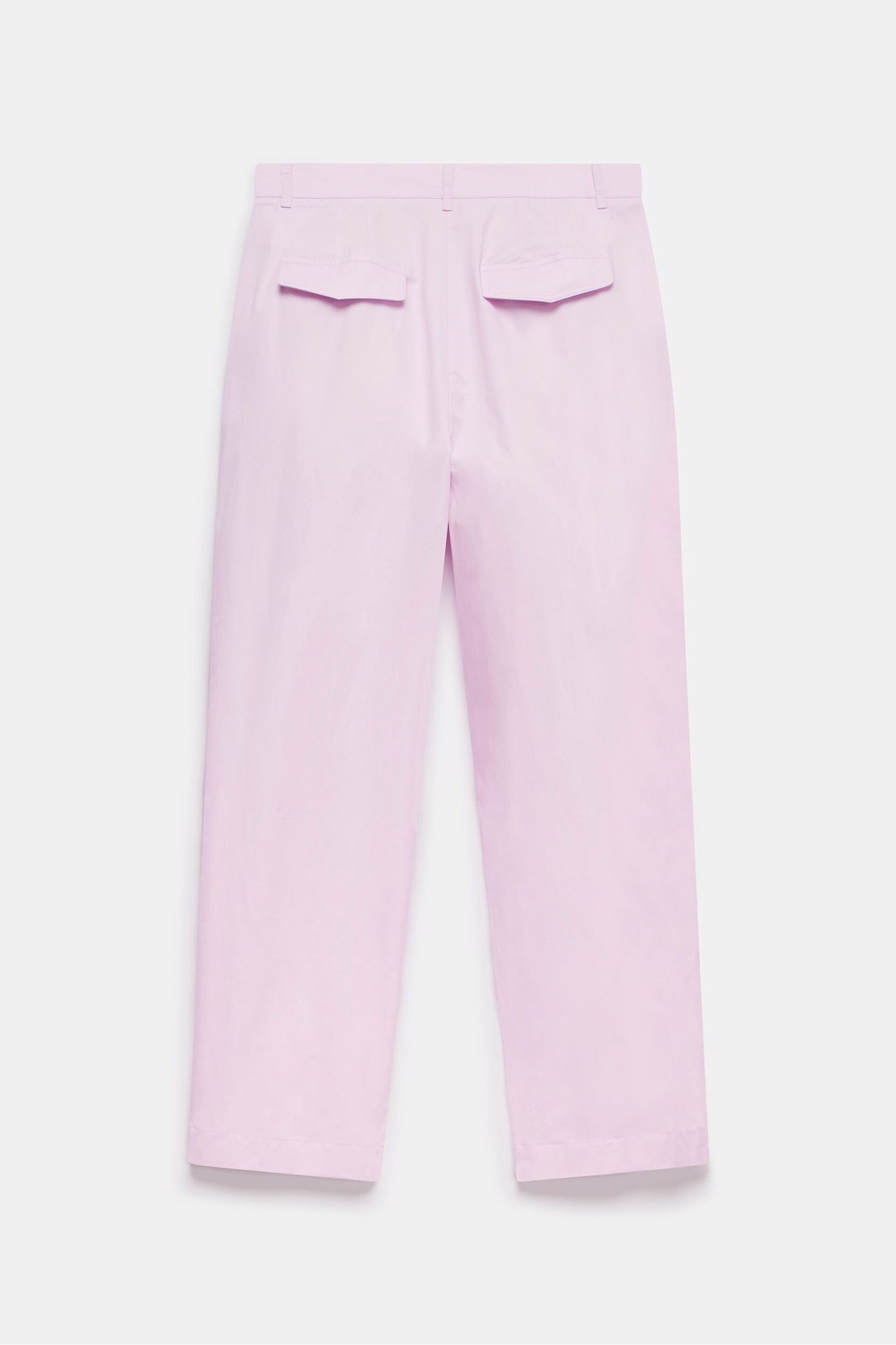 Mint Velvet Purple Lilac Cotton Tapered Pleated Trousers - Image 7 of 8