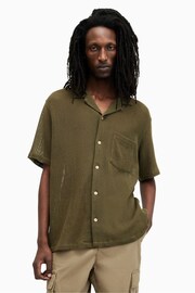 AllSaints Green Sortie Short Sleeve Shirt - Image 1 of 8