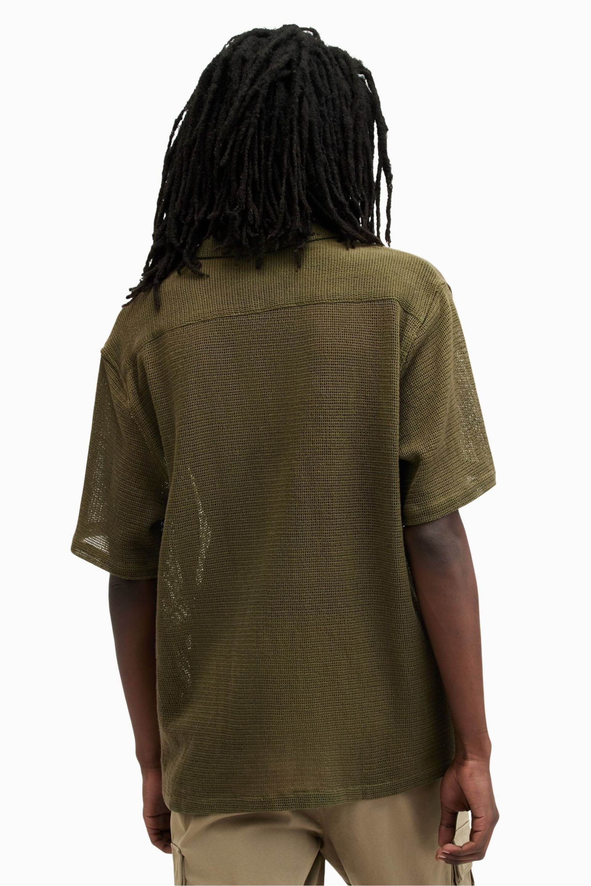 AllSaints Green Sortie Short Sleeve Shirt - Image 2 of 8