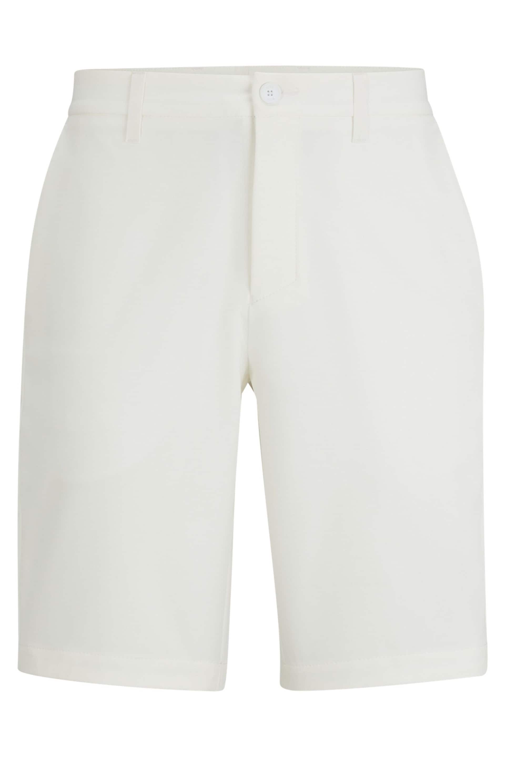 BOSS White Slim-Fit Shorts in Water-Repellent Easy-Iron Fabric - Image 5 of 5