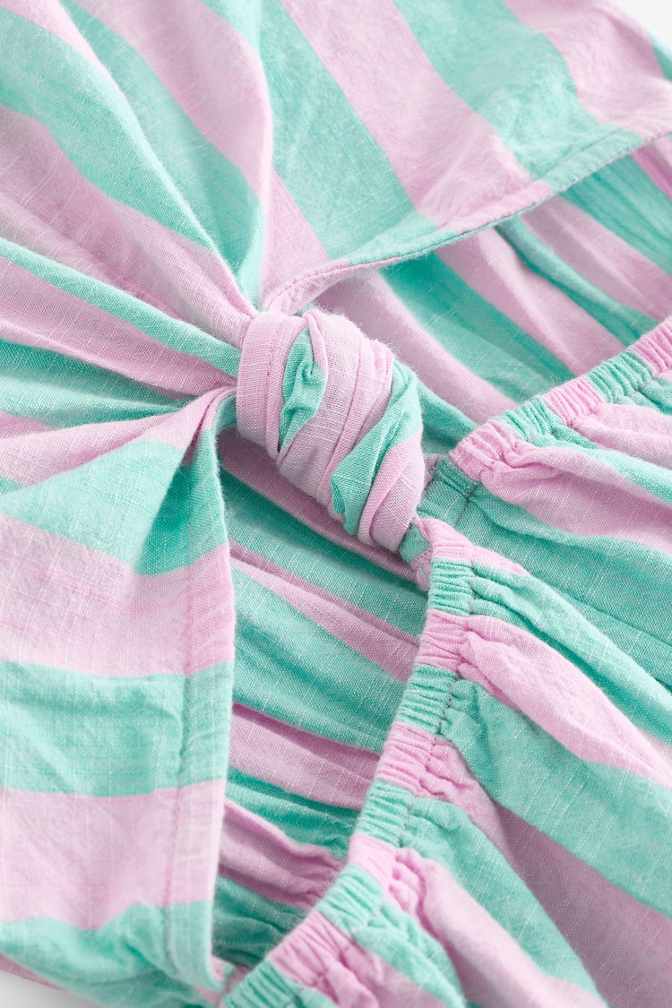 Pink/Green Stripe Twist Knot Playsuit (3-16yrs) - Image 6 of 6