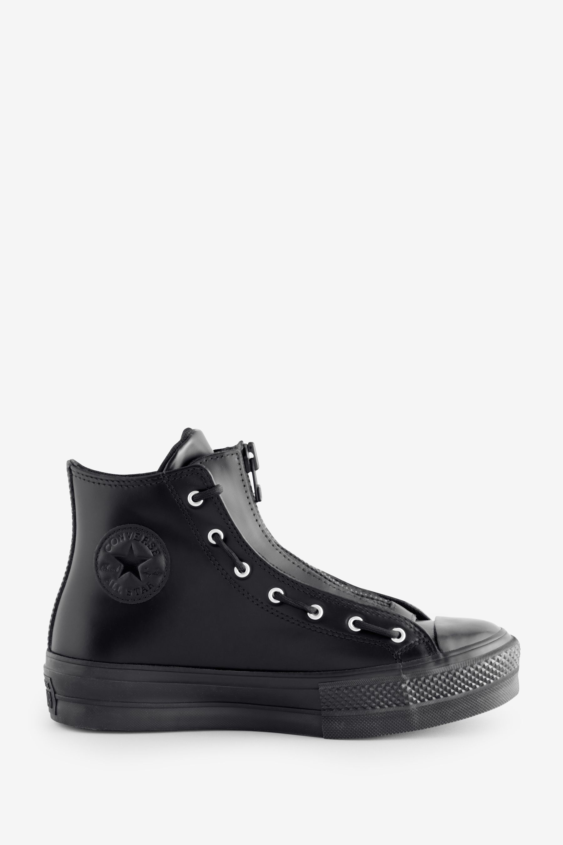 Buy Converse Black Chuck Taylor All Star Lift Leather Zip Trainers from Next Ireland
