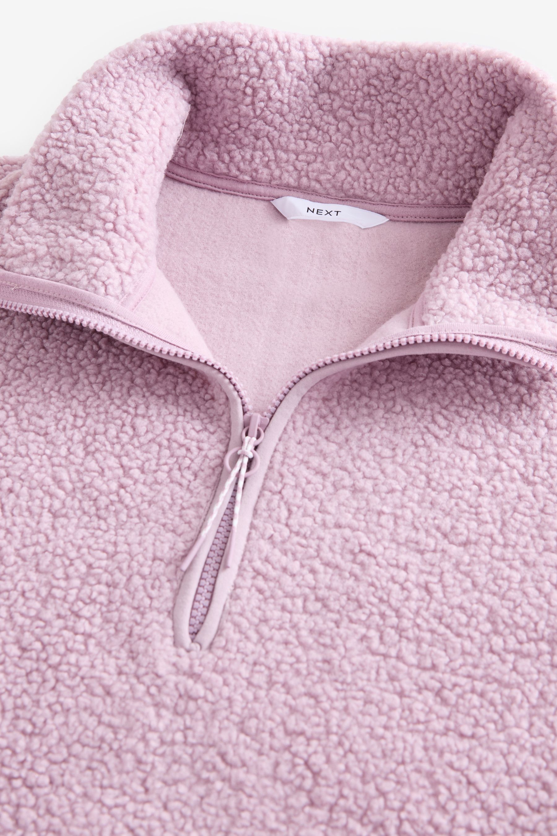 Buy Mauve Purple Black Teddy Borg Cosy Longline Quarter Zip Fleece from the Next UK online shop