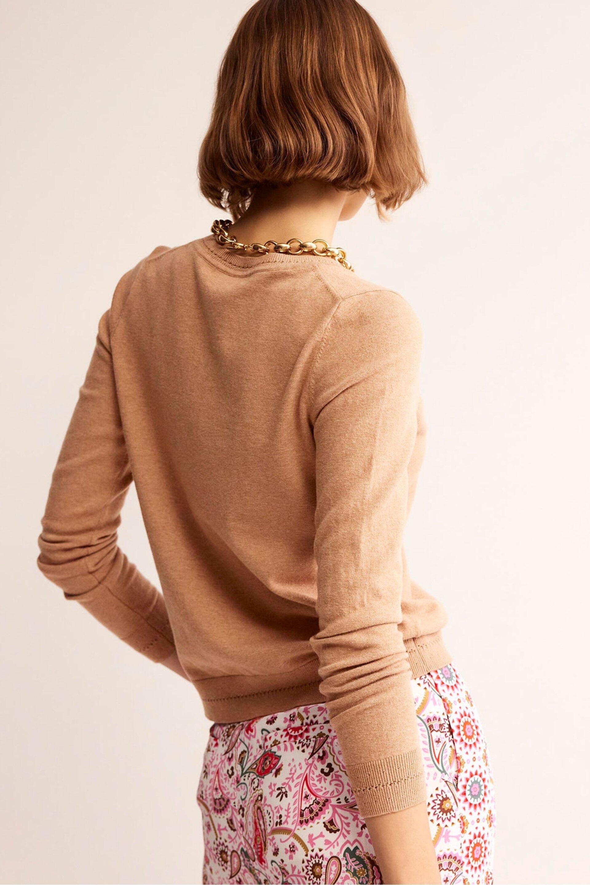 Boden Brown Catriona Cotton Cardigan - Image 3 of 6