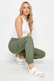 Long Tall Sally Green Crepe Cuffed Cargo Joggers - Image 4 of 5