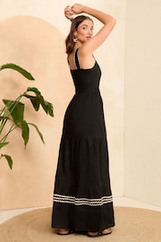 Love & Roses Black Square Neck Cami Midi Dress - Image 3 of 4