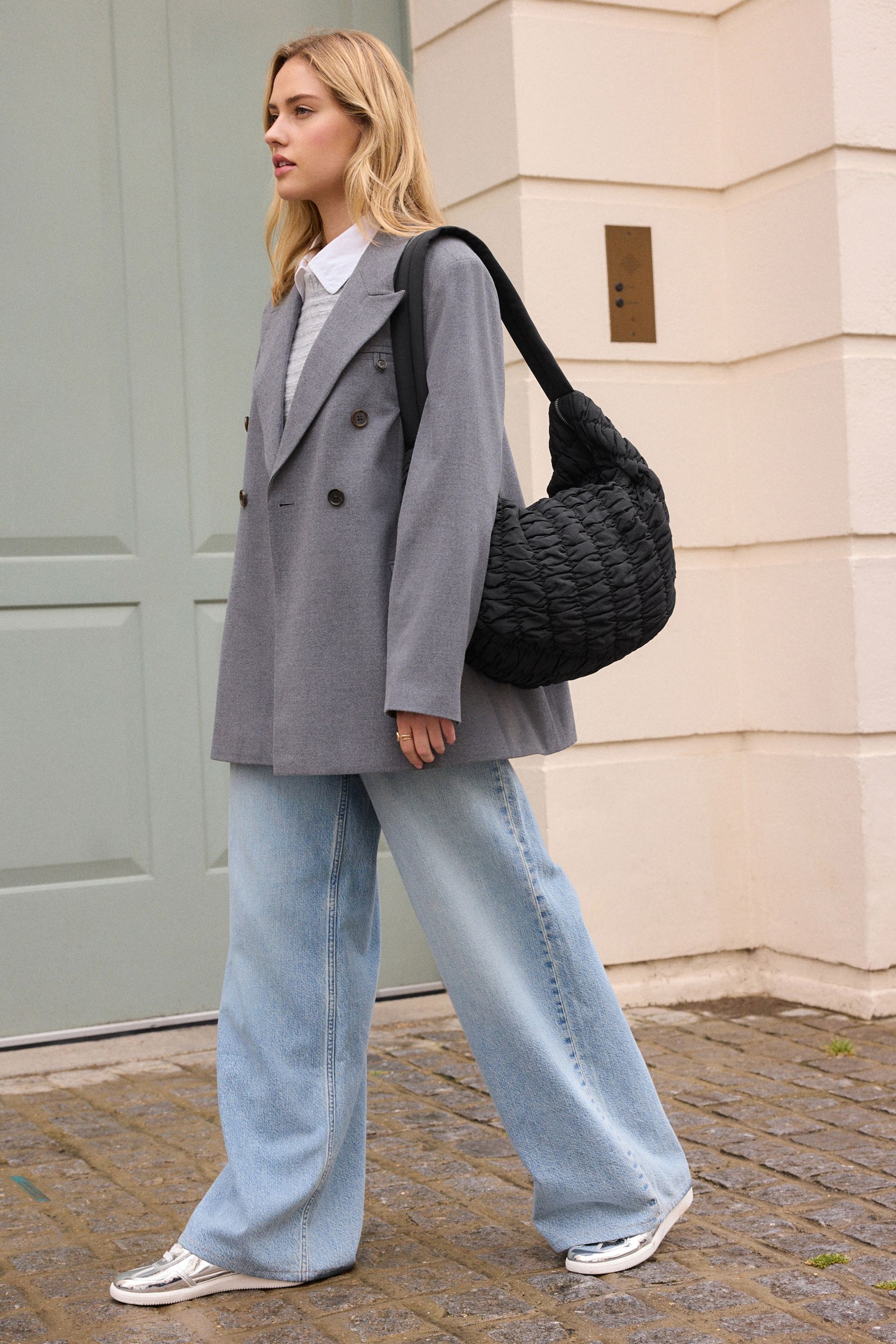 Womens Next Black Padded Shoulder Bag