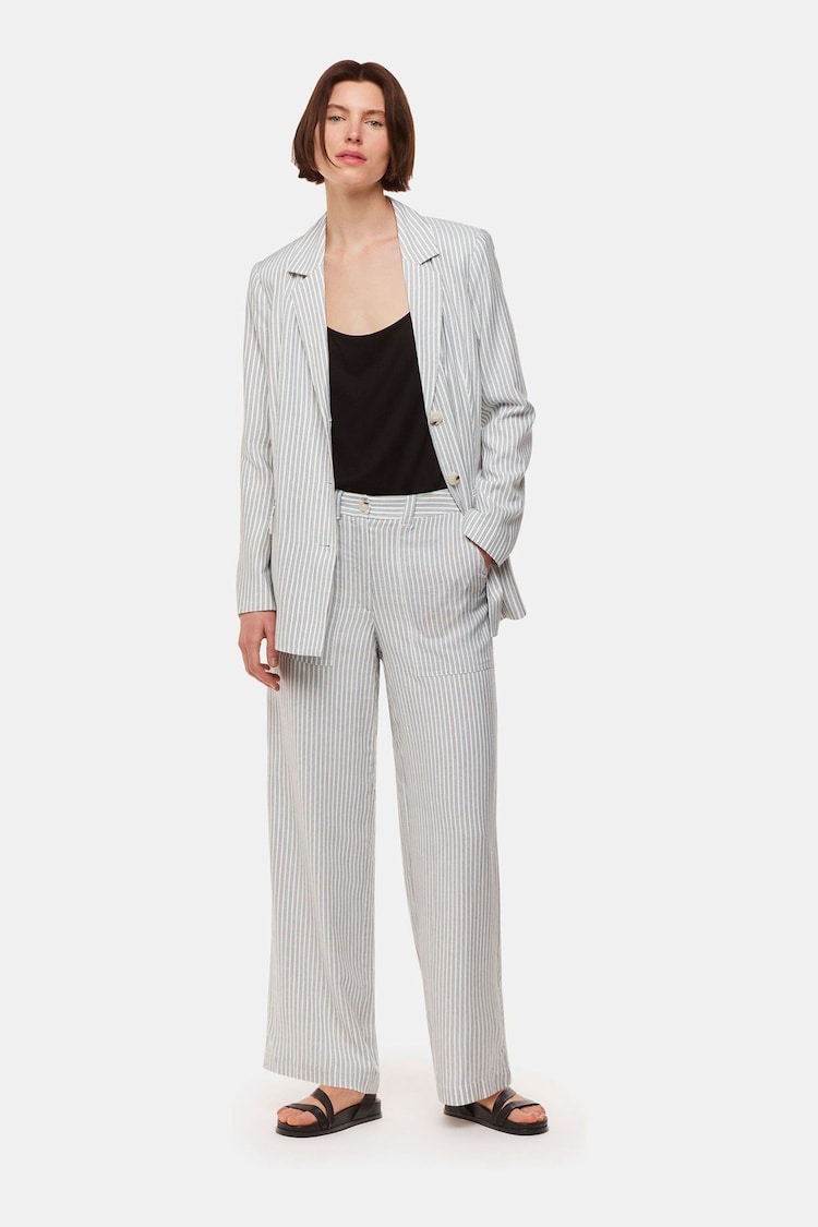 Whistles White Petite Stripe Luna Trousers - Image 1 of 5