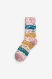 Blue/Pink/Ochre Cosy Socks 4 Pack - Image 6 of 7