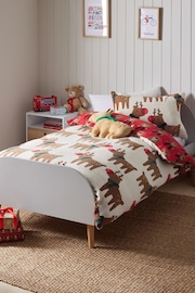 Fleece Reindeer Christmas Duvet Cover and Pillowcase Set - Image 2 of 11