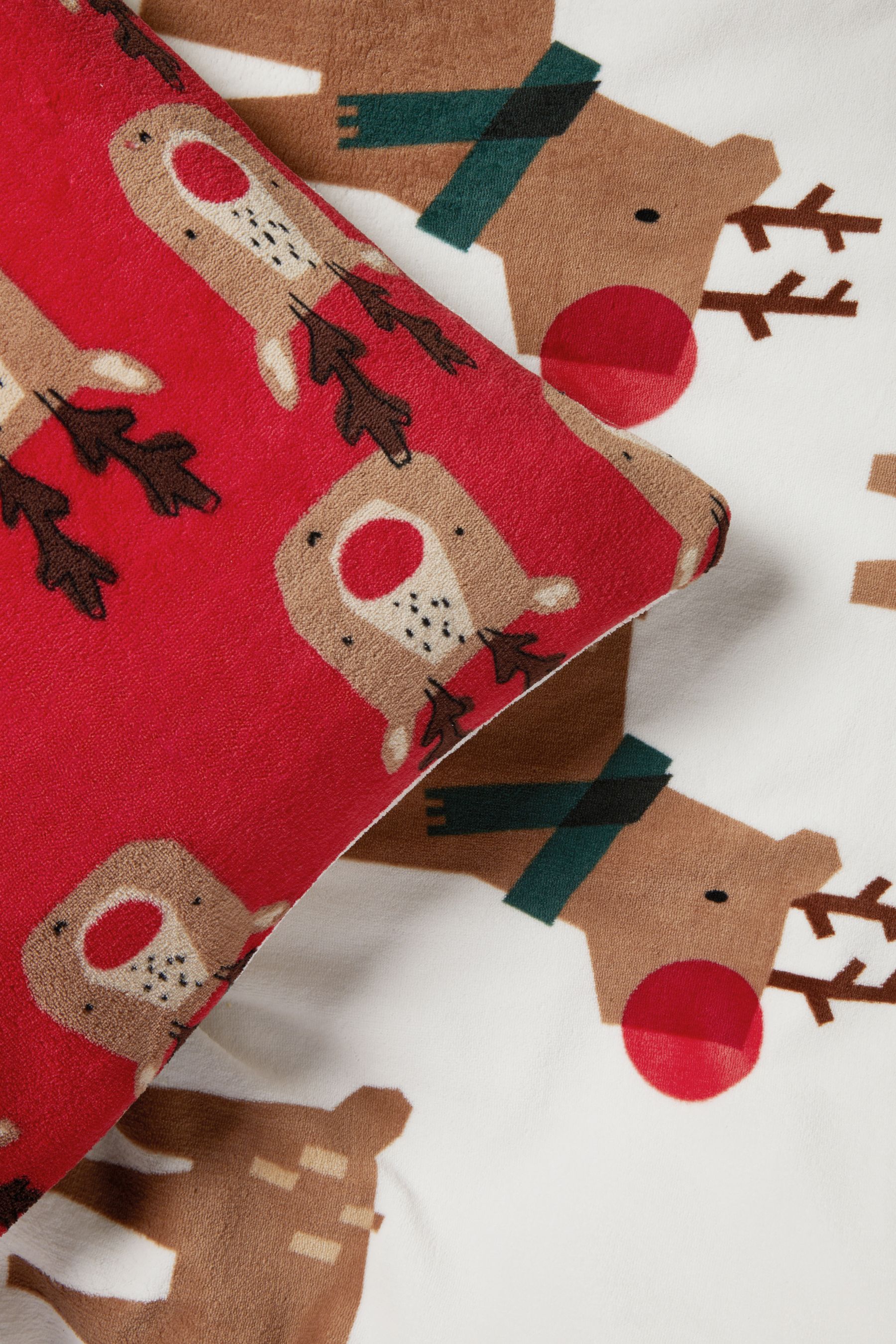 Buy Fleece Reindeer Christmas Duvet Cover and Pillowcase Set from the Next UK online shop