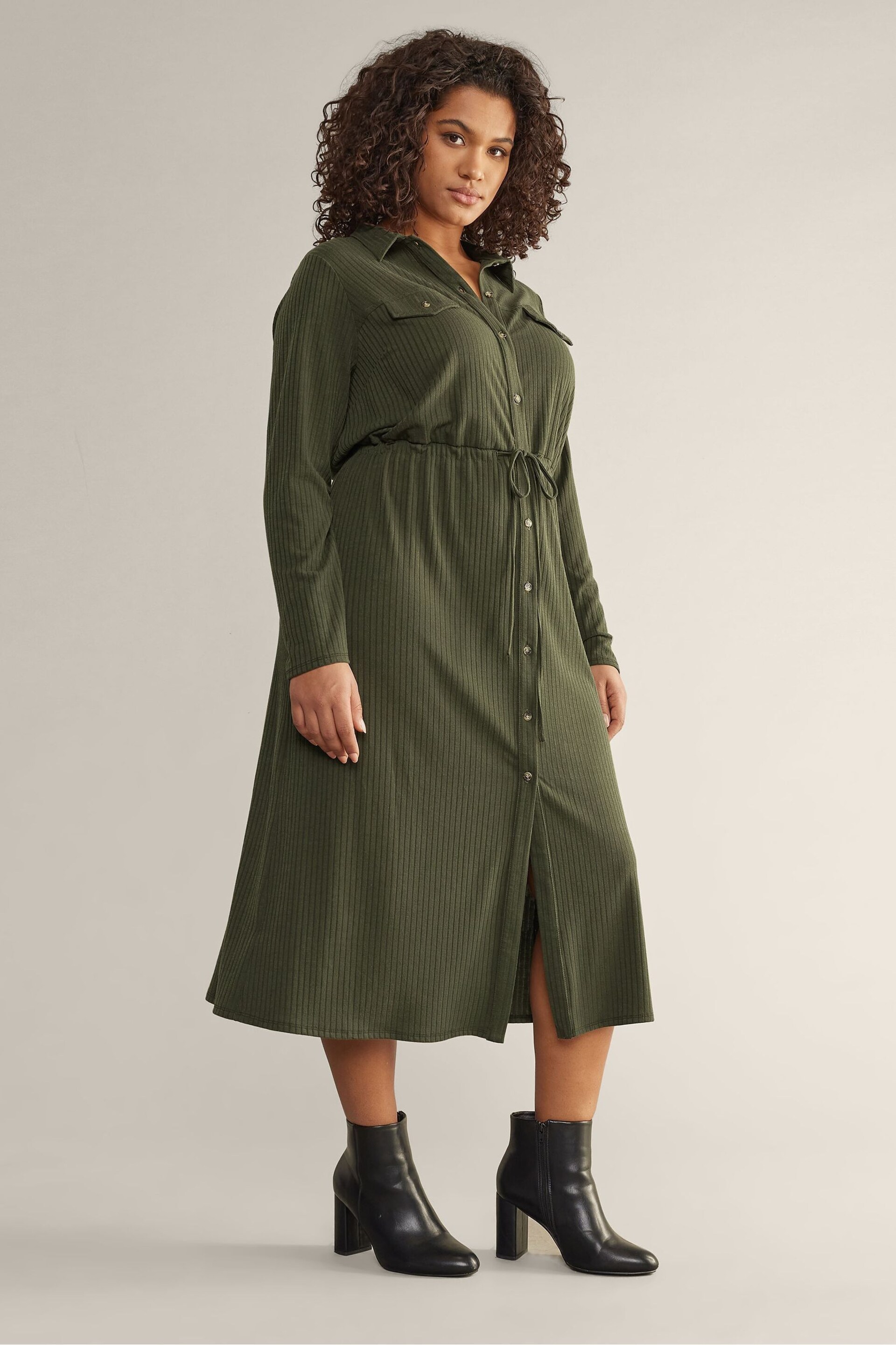 Evans Ribbed Utility Dress - Image 2 of 4