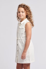 Lee Girls Sleeveless Twill White Dress - Image 4 of 8